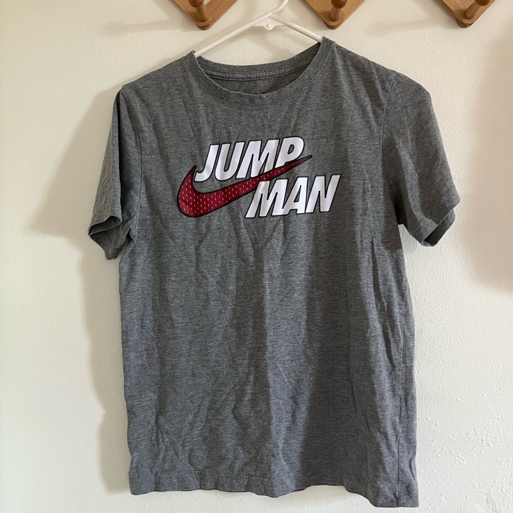Nike Gray and Red Jumpman Tee